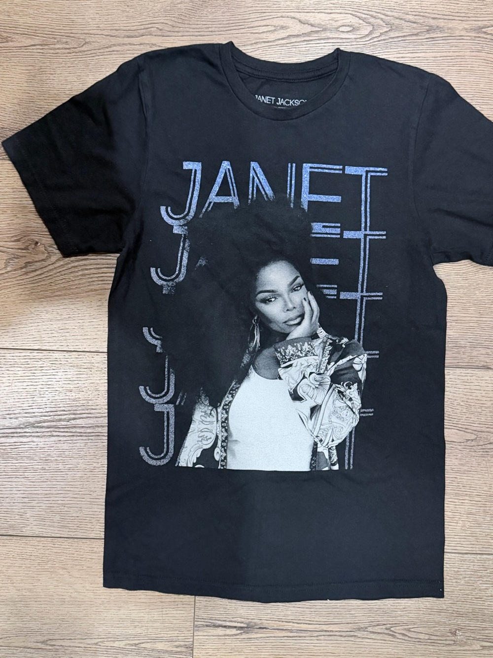 JACKSON Black Graphic Tee with White Lettering
